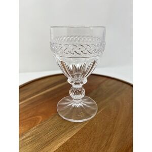 Set Clear Glass Goblet Footed Wine Glass Twisted Rope Band Elegant Design
